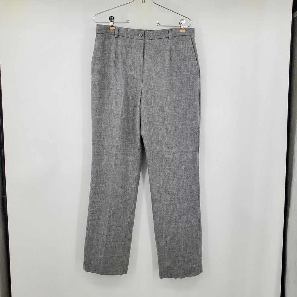 Vtg Pendleton Grey Virgin Wool Pants Straight Dress Pants USA 10 Academia Prep